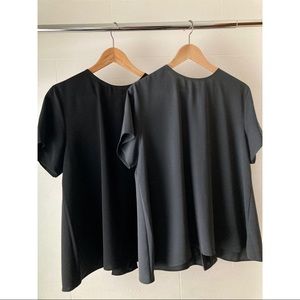 Uniqlo women drape short-sleeve a-line blouse [colour grey/gray]